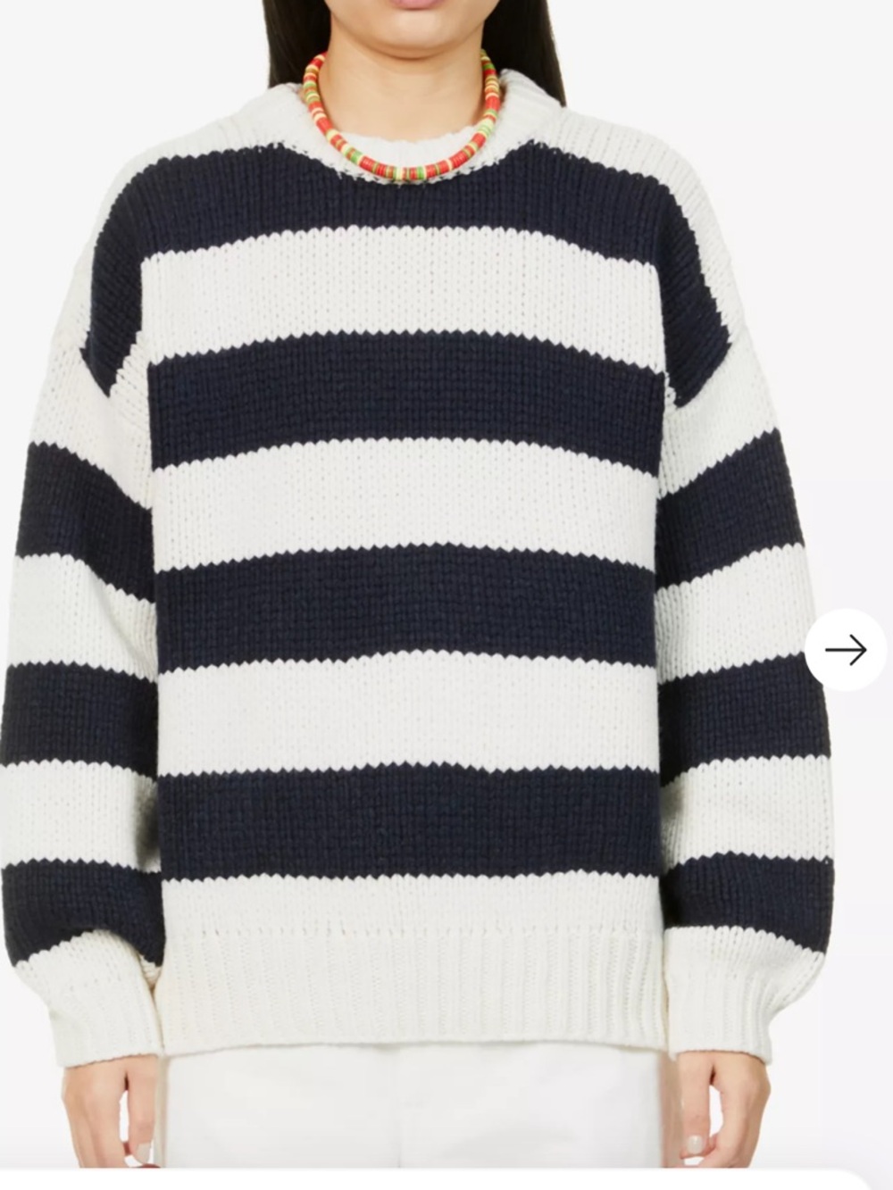 FRAME merino wool jumper- White & navy